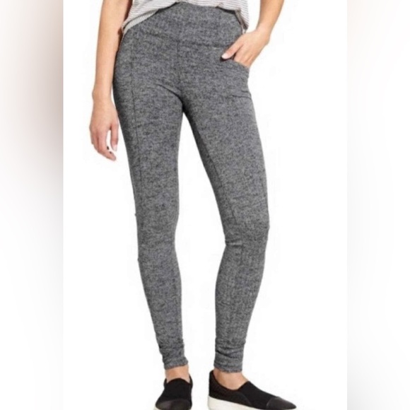 Athleta Pants - Athleta Herringbone Metro High Waisted Leggings Sz Small Heather Gray Pockets